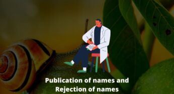Publication of names and Rejection of names